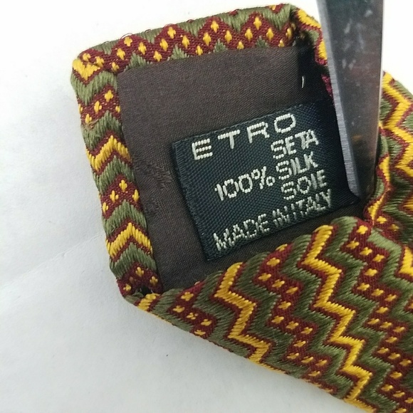 Etro Men's Woven 100% Silk Tie - Picture 4 of 7